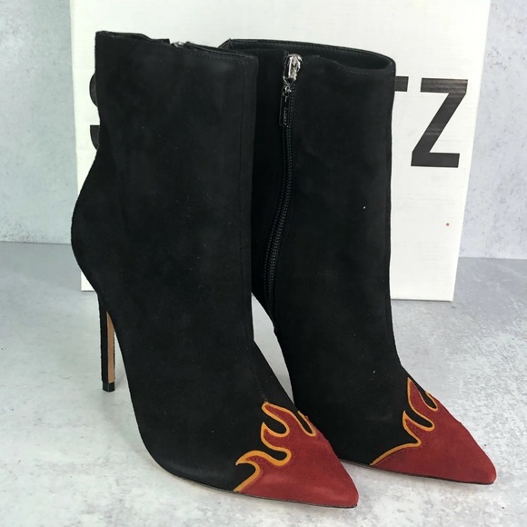 Schutz Lauan Ankle Boots Heels Black Booties - Picture 2 of 6